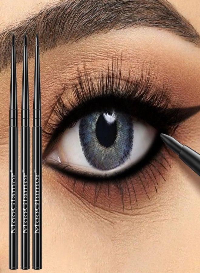 MooGlamor New 12 Pcs Black Eyeliner Pencil Gel Eyeliner Pen with Retractable and Waterproof Eye Liner for Bold and Defined Eye Liner（Black） - Image 2